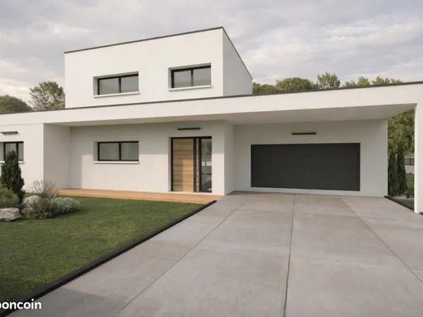 Maison contemporaine à étage de 140 m² avec garage de 30 m² sur terrain viabilisé de 739 m² à Perpig