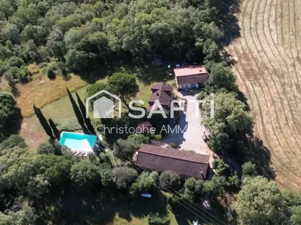 Domaine en pierre avec vue - maison principale et maison d'amis - piscine - environnement naturel ex