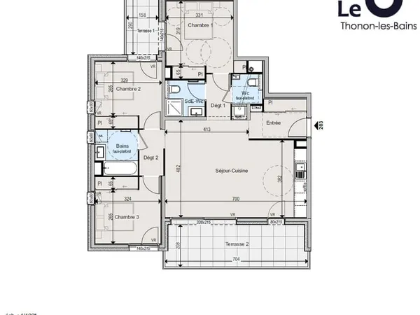 Appartement 4 Pièces de 85,40m² avec Terrasses, Cave et Parking