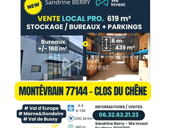 Bureaux, atelier 618 m² Montévrain