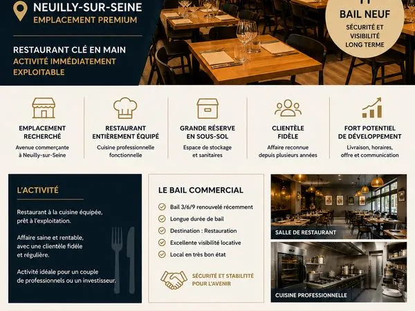 Restaurant 80 m² Neuilly-sur-Seine