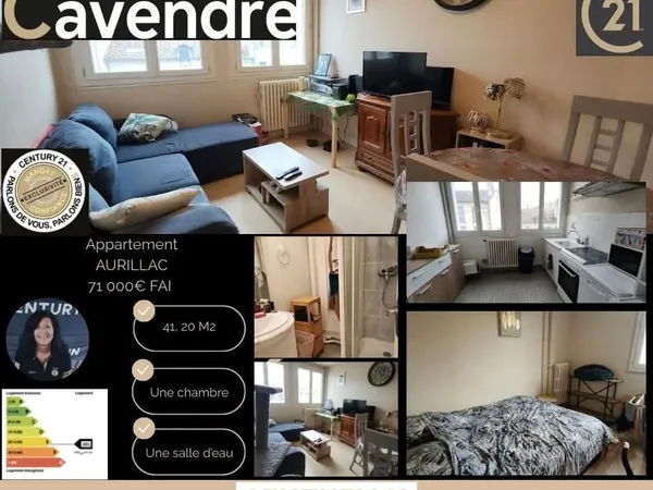 Appartement a vendre 40m2 pavatou aurillac