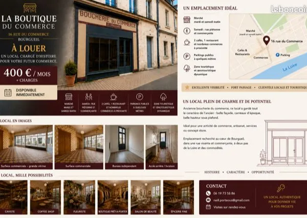Local commercial-53m2-Centre de Bourgeuil