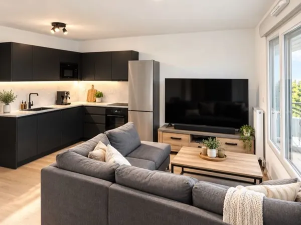 T2 neuf 40,9 m², 4e étage, loggia vue dégagée, box, DPE B