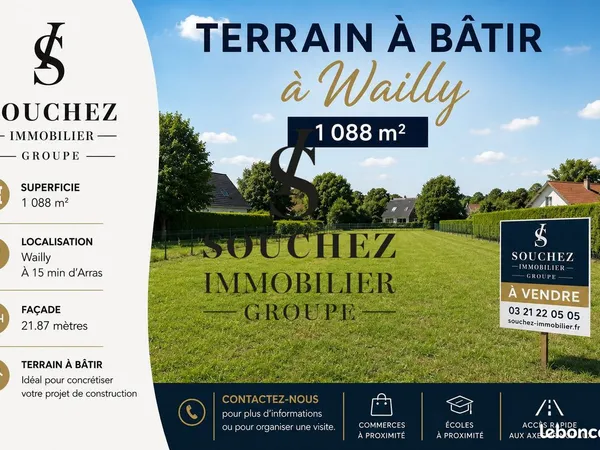 Terrain 1088 m² Wailly