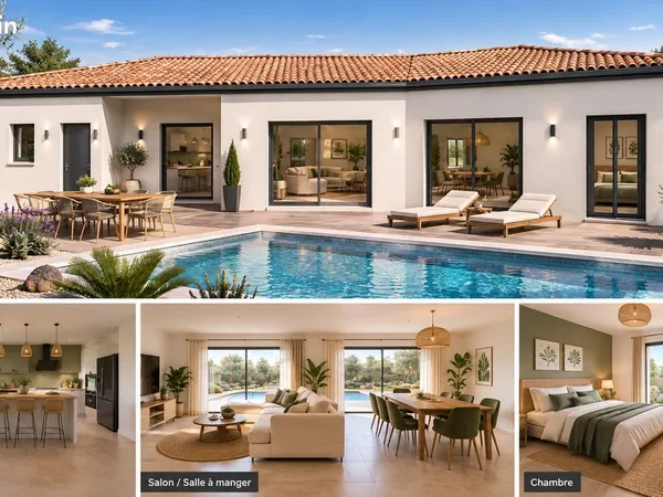 Maison contemporaine neuve 105 m² avec suite parentale et garage sur terrain de 610 m²