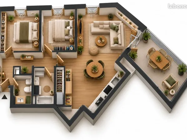 Appartement 3 pièces 68 m²