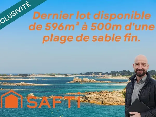 Terrain construcible à moins de 500m de la plage