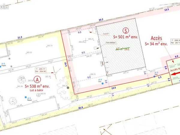 Vente Terrain 538m²
