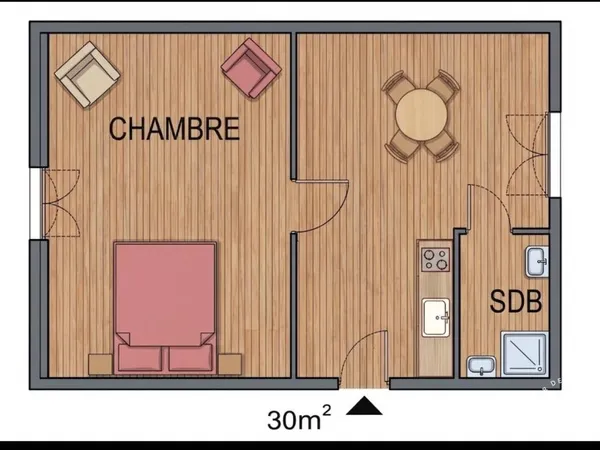 Appartement 2 pièces 30 m²