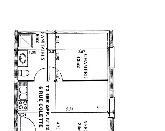 Appartement f2 1er etage