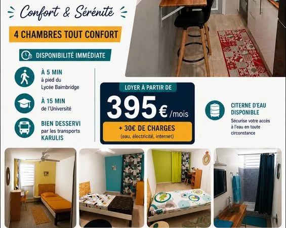 Appartement en colocation à Baimbridge/Abymes