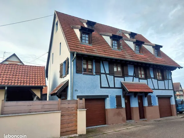 Maison de ville bi-famille 207m² HINDISHEIM avec 2 appartements triplex 2x F5 104 + 103 m² 2 garages