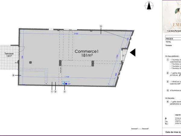 Local commercial La Riche 181 m2