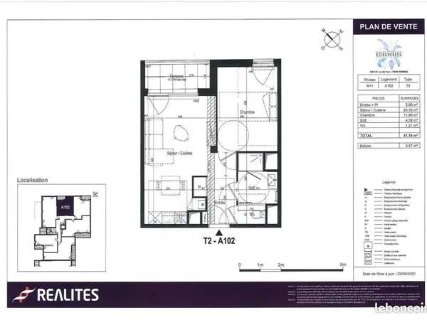 Appartement 2 pièces 41 m²