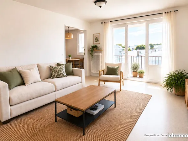 VANNES CENTRE - APPARTEMENT T4 - 74 m² - LUMINEUX AVEC BALCON PLEIN SUD ET VUE DÉGAGÉE, SANS AUCUN V