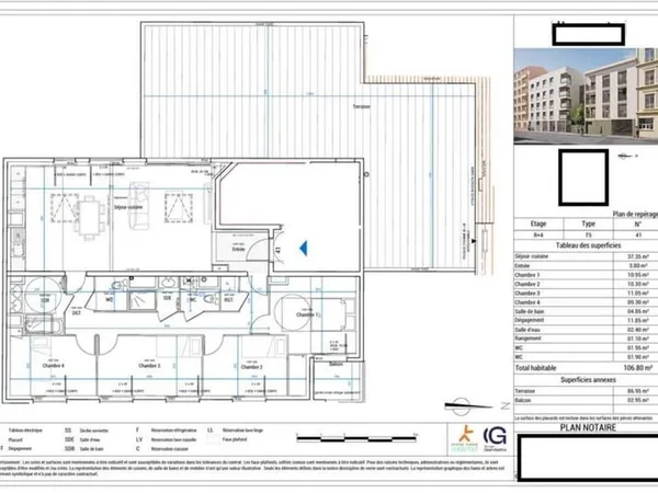Appartement T5 d'exception  Villeurbanne République / Charpennes  Terrasse 87 m² (69100)