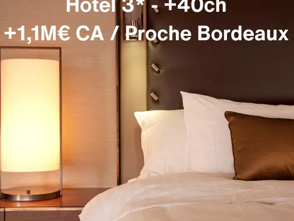 AVhôtel 3*+40 ch 1,2M€ CA Murs&fonds Gironde