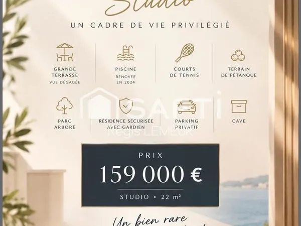 Antibes : studio, terrasse, piscine et tennis !