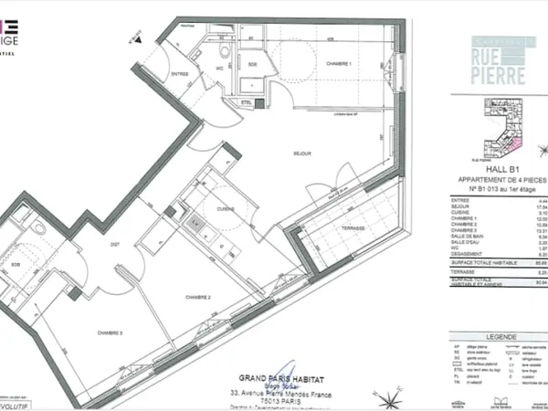 Appartement 4 pièces 86 m²