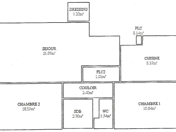 Appartement 3 pièces 60 m²