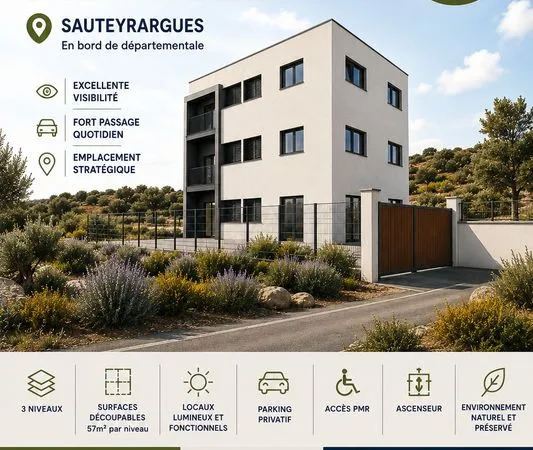 À louer - Bureaux neufs modulables - Sauteyrargues (34270) - Axe Montpellier / Nîmes