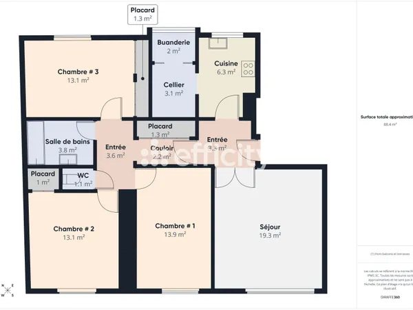 Appartement 4 pièces 90 m²