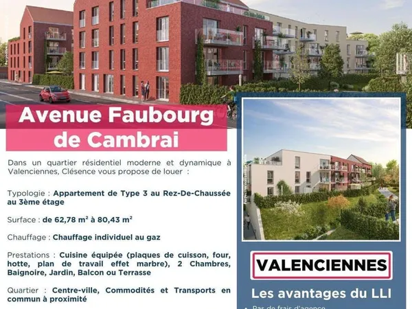 Appartement 3 pièces 63 m²