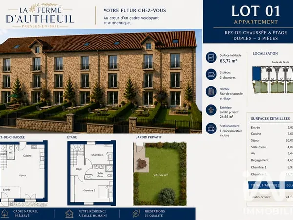 Appartement 3 pièces 64 m²
