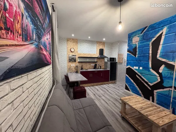 Studio meublé TOUT COMPRIS jardin maison