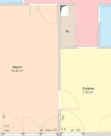 Nantes - T3 meublé 59 m² + balcon - 1 100 CC