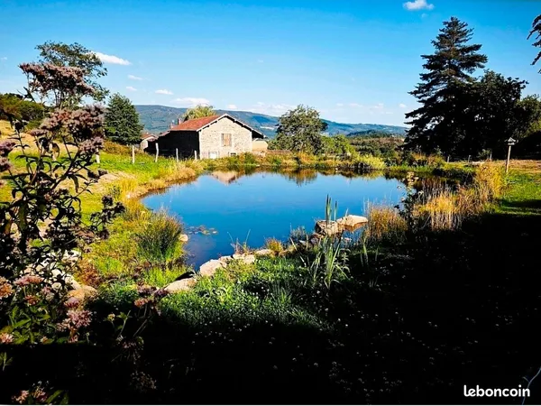 Terrain et verger avec bassin/étang, serre et bois
