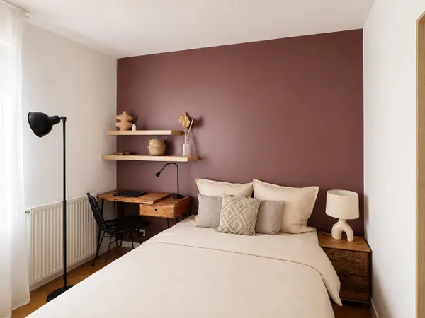 Chambre minimaliste de 10 m² à louer en coliving p