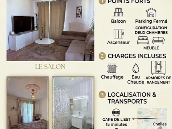 🏠 À LOUER — à 15 minutes en RER de Paris (Chelles)