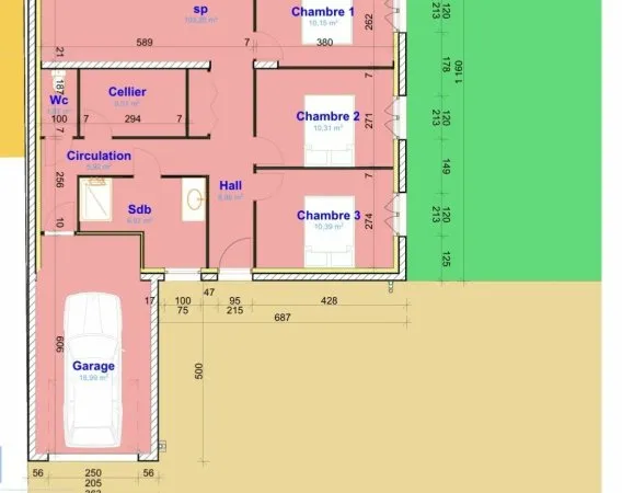 Terrain 900 m²
