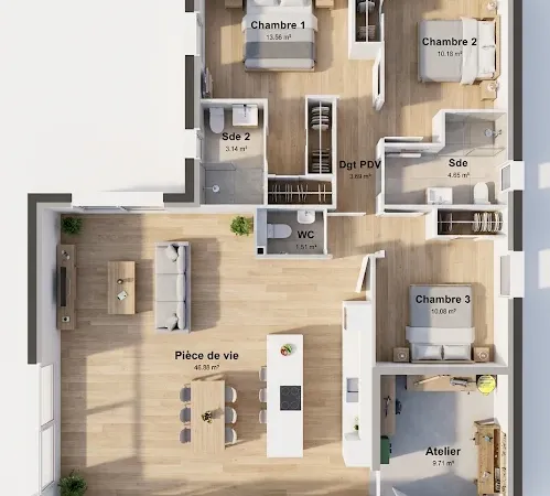 Maison neuve 4 pièces 94 m²