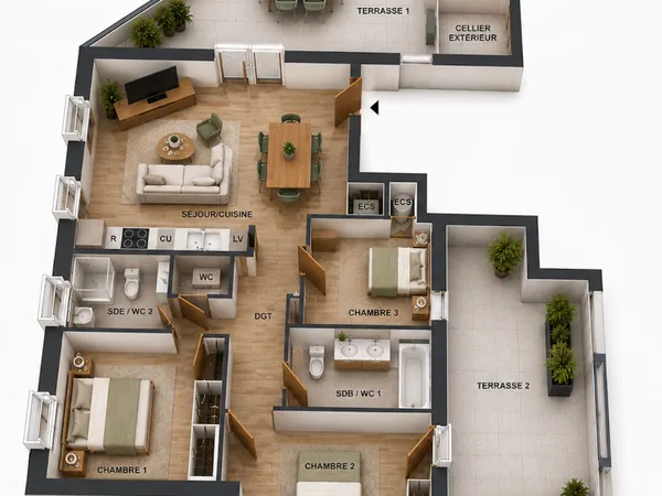 DOUBLE TERRASSE