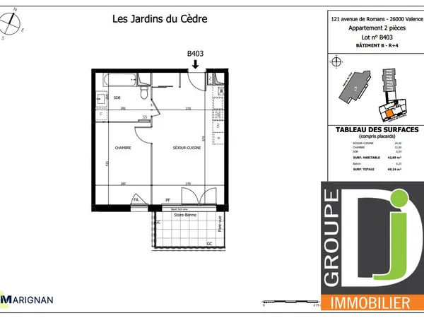 Appartement 2 pièces 43 m²