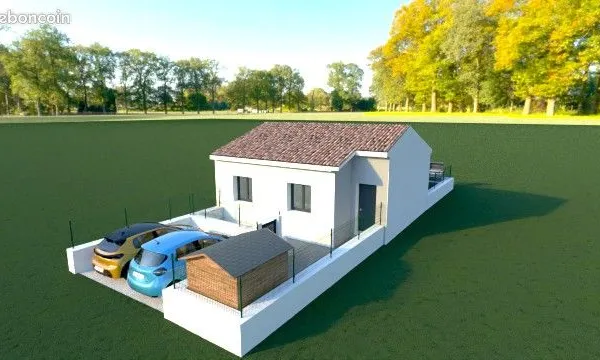 Maison neuve 50 m² à La Calmette 30190 - Terrain 185 m², permis accepté et construction CCMI