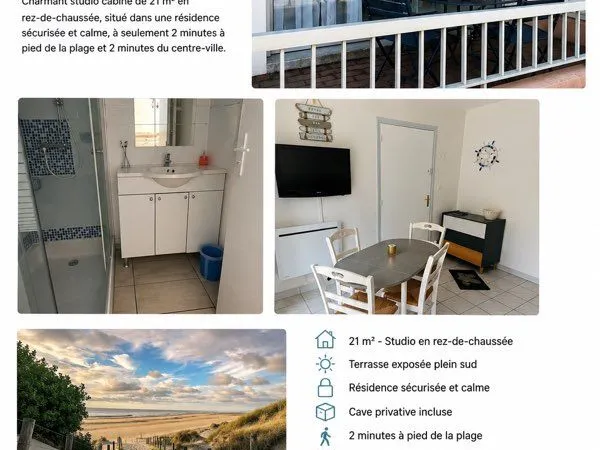 MERLIMONT PLAGE - Studio 21 m² à 2 min de la plage | RENTABILITÉ LOCATIVE À L'APPUI