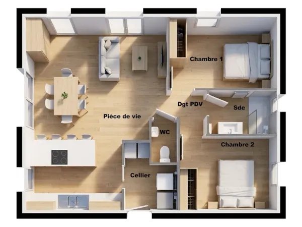 Maison neuve 3 pièces 65 m²