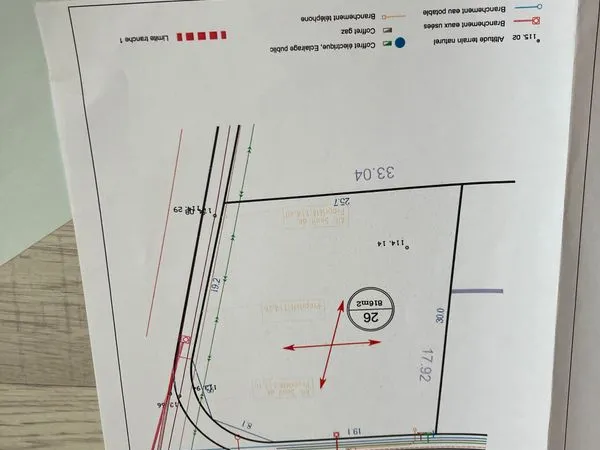 Terrain viabilisé 816 m²