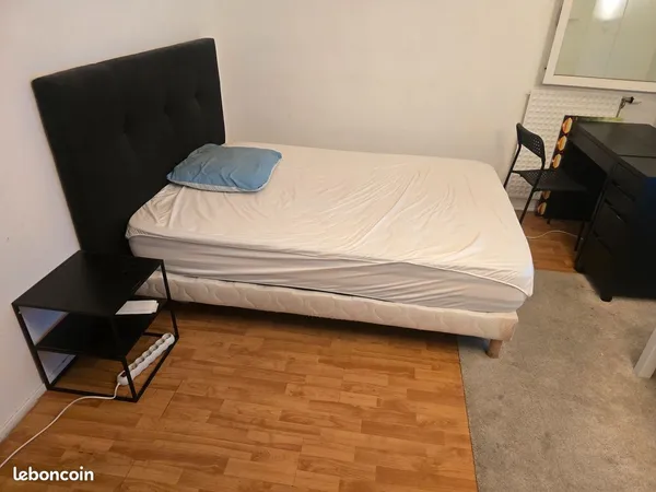GRANDE CHAMBRE à louer à LOGNES - toute équipée LIT-TV connectée 58" - WIFI - ARMOIRE- BUREAU- 520e 