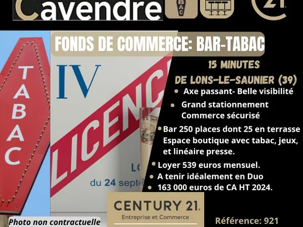Bar, tabac 1 m² LONS LE SAUNIER