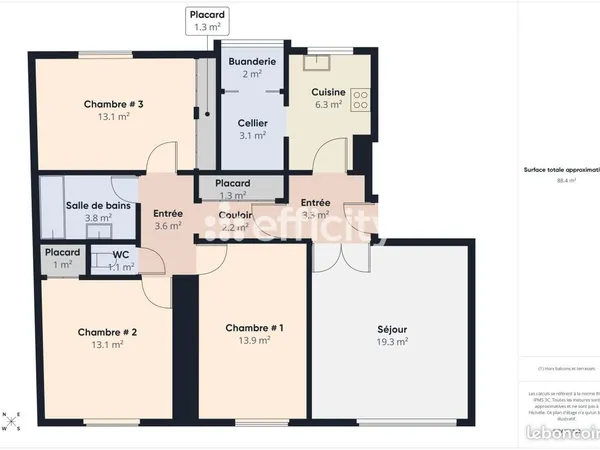 Appartement 4 pièces 90 m²