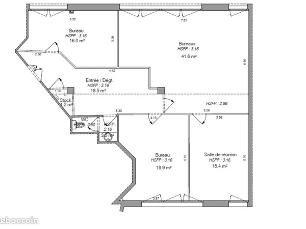 Bureau 118 m²