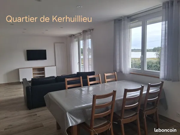 A louer à l'année - Appartement charmant et récent T4 meublé au 1er étage avec vue sur Mer - Kerhuil