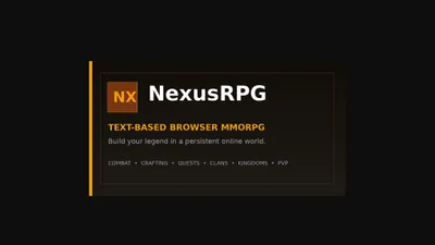 NexusRPG débarque sur navigateur : le MMO textuel est sorti le 4 septembre