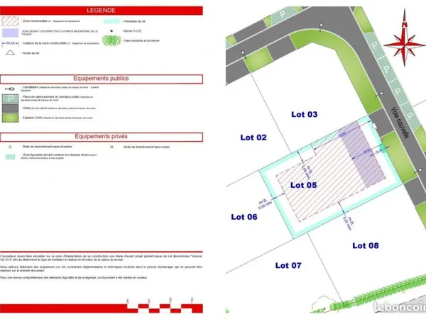Terrain 513 m² Loon Plage