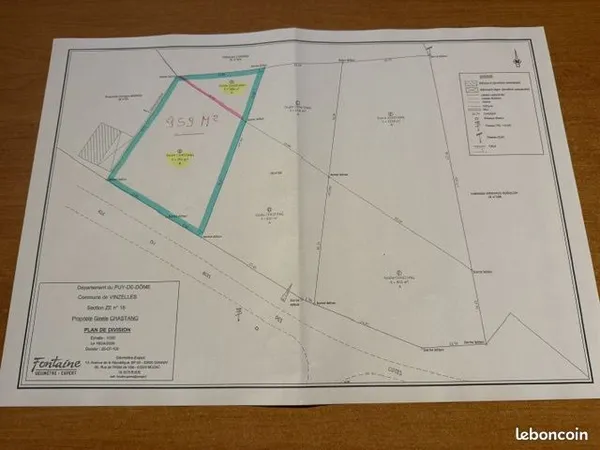 Terrain 959 m² Vinzelles